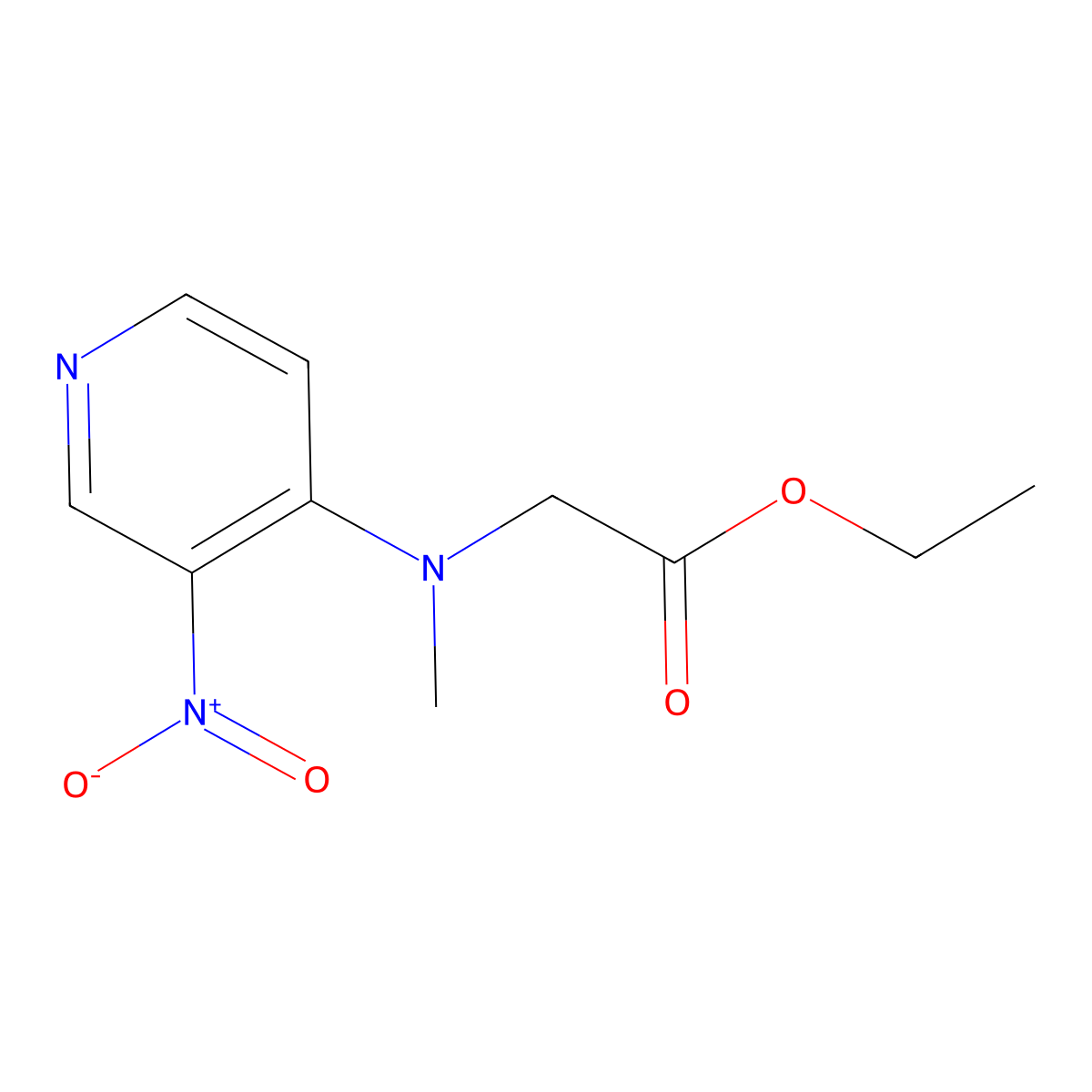 Ethyl 2-[methyl(3-nitropyridin-4-yl)amino]acetate molecular structure, CAS 1384430-89-0