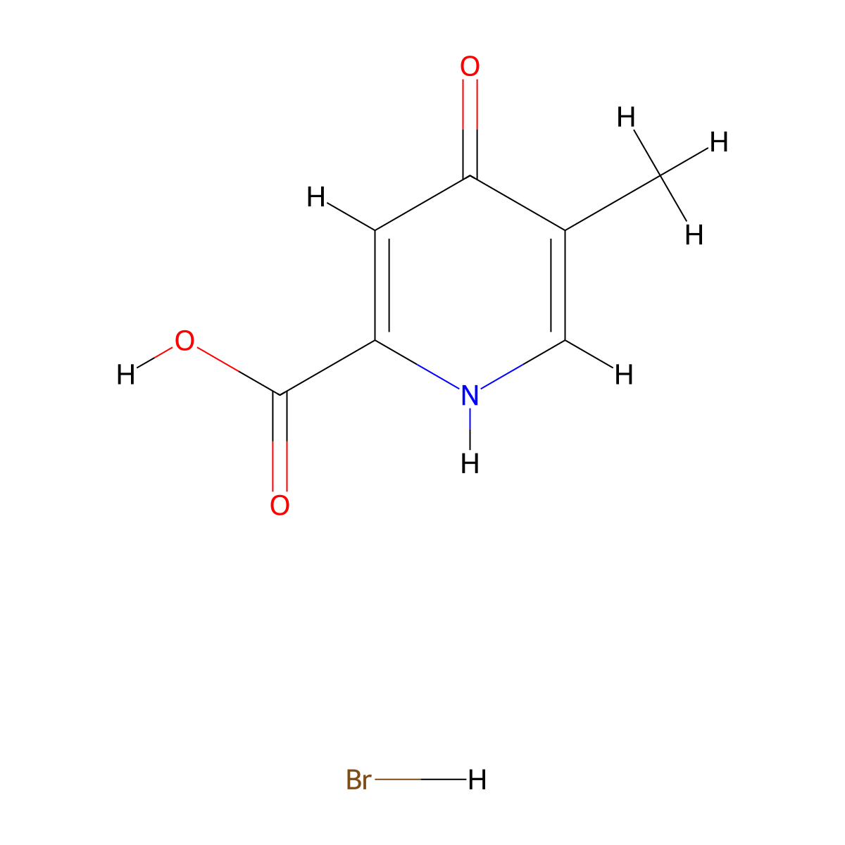 5-Methyl-4-oxo-1,4-dihydropyridine-2-carboxylic acid hydrobromide molecular structure, CAS 1384430-93-6