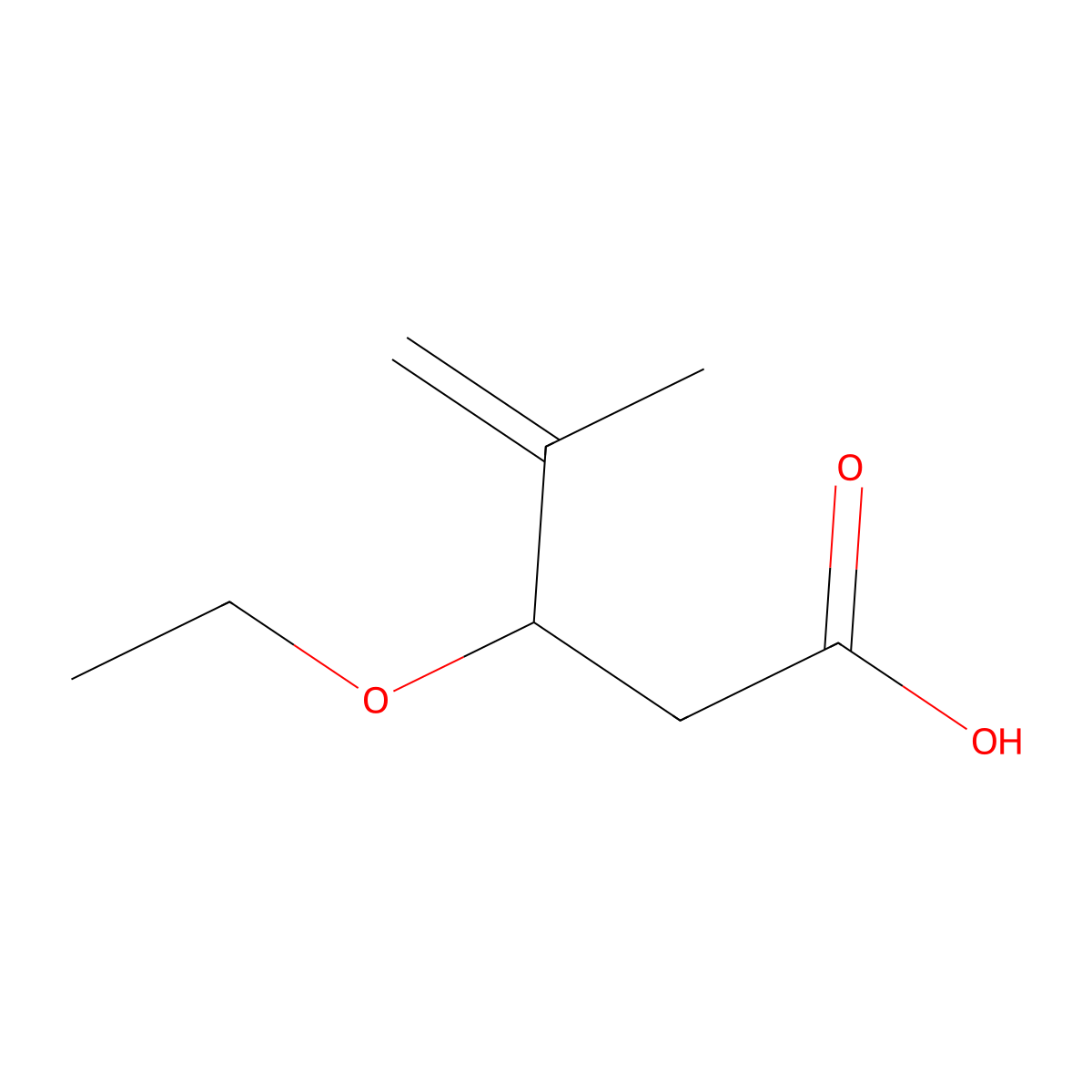 3-Ethoxy-4-methylpent-4-enoic acid molecular structure, CAS 1384430-96-9