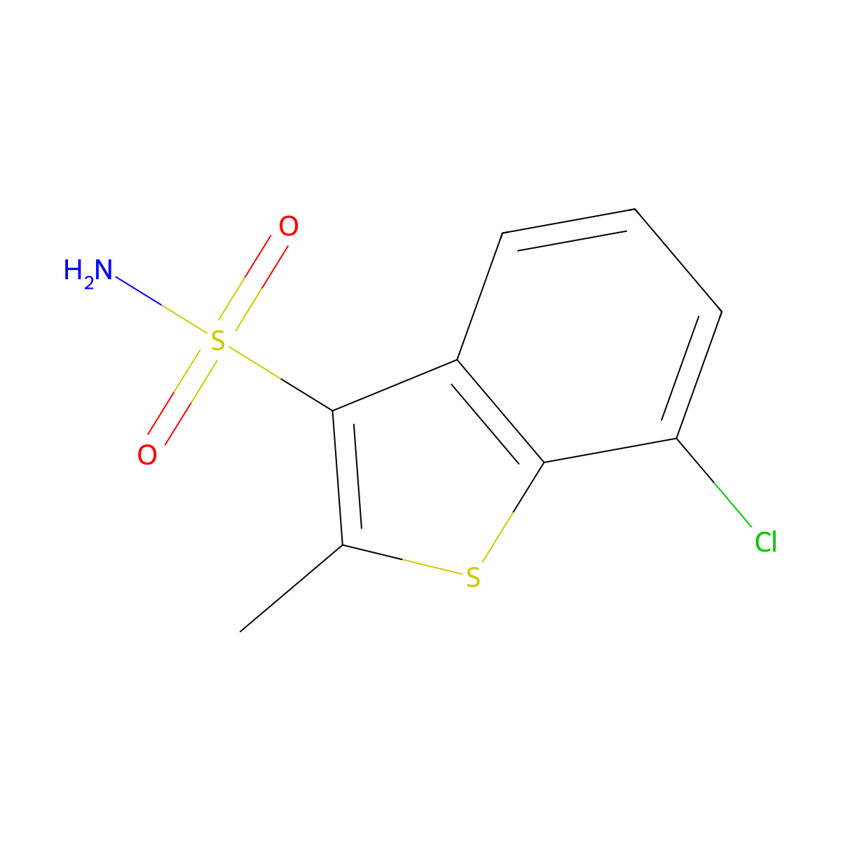 7-Chloro-2-methyl-1-benzothiophene-3-sulfonamide molecular structure, CAS 1384430-99-2
