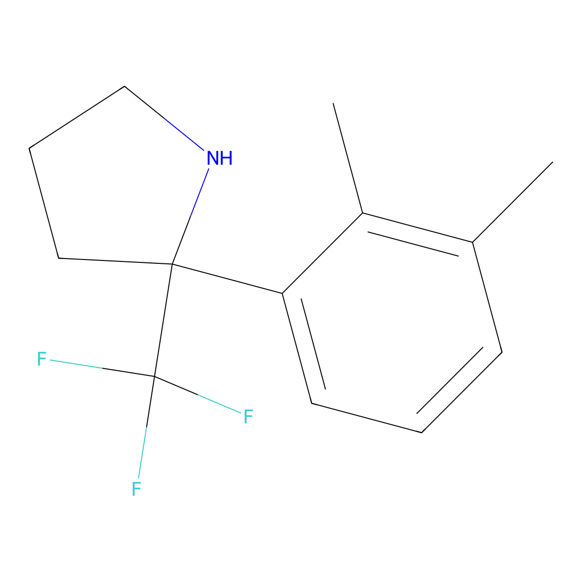 2-(2,3-Dimethylphenyl)-2-(trifluoromethyl)pyrrolidine molecular structure, CAS 1384431-01-9