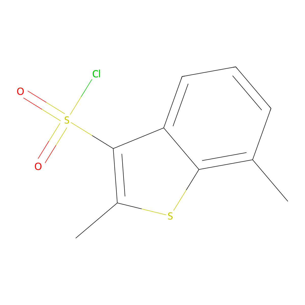 2,7-Dimethyl-1-benzothiophene-3-sulfonyl chloride molecular structure, CAS 1384431-09-7