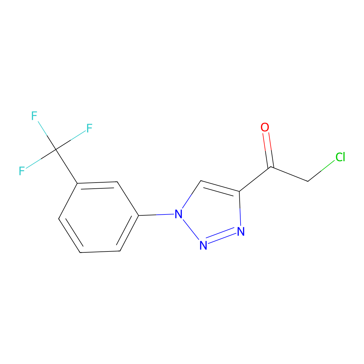 2-chloro-1-{1-[3-(trifluoromethyl)phenyl]-1H-1,2,3-triazol-4-yl}ethan-1-one molecular structure, CAS 1384431-14-4