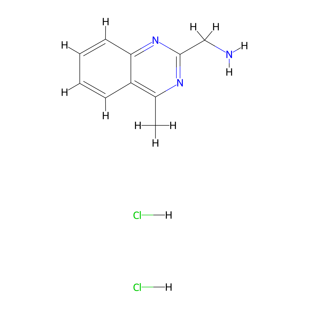 (4-Methylquinazolin-2-yl)methanamine dihydrochloride molecular structure, CAS 1384431-16-6