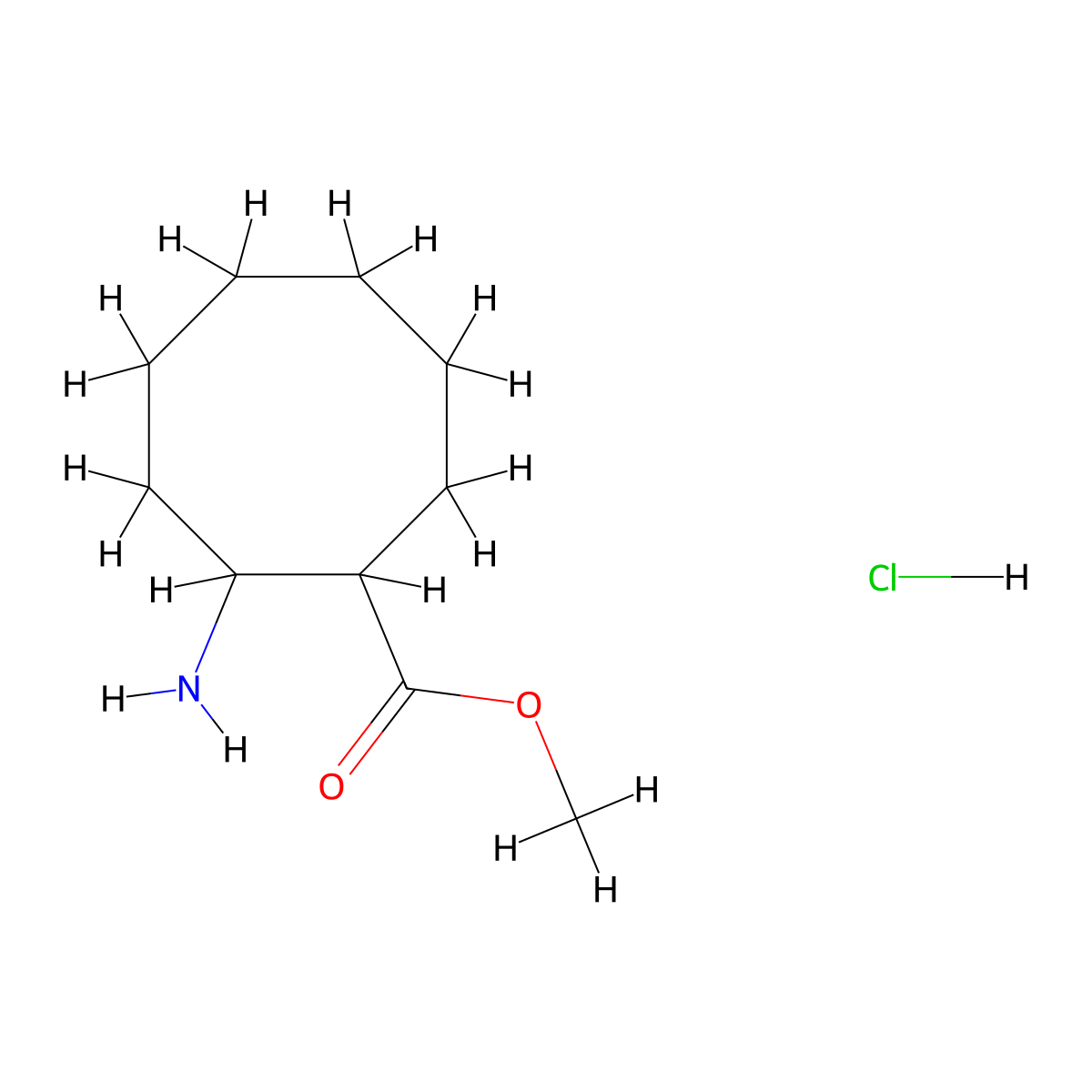 Methyl 2-aminocyclooctane-1-carboxylate hydrochloride molecular structure, CAS 1384431-18-8