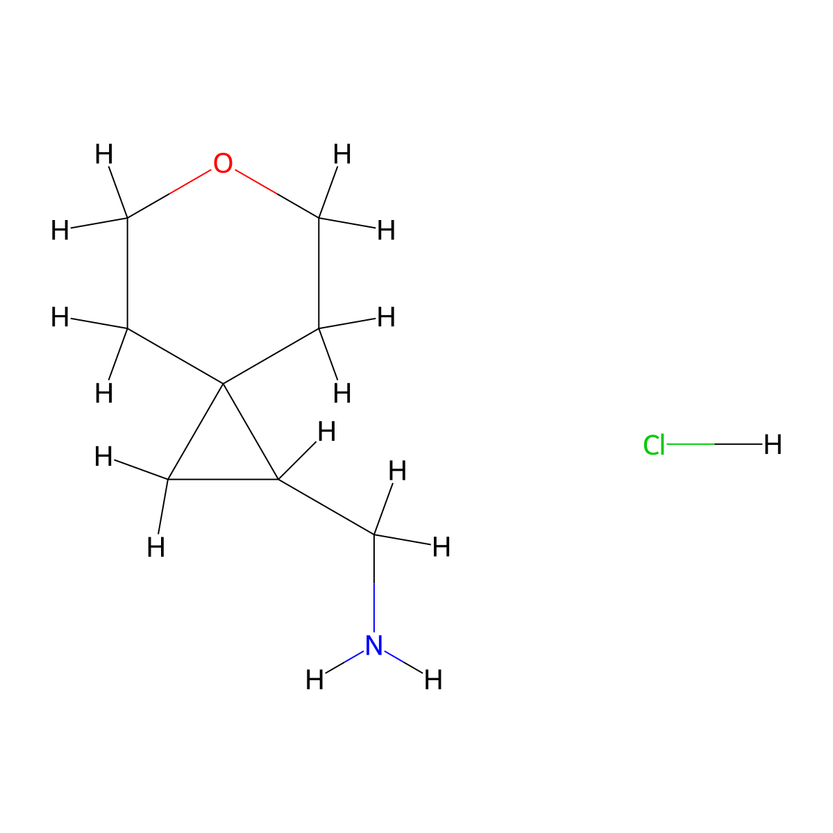 6-Oxaspiro[2.5]octan-1-ylmethanamine hydrochloride molecular structure, CAS 1384431-19-9