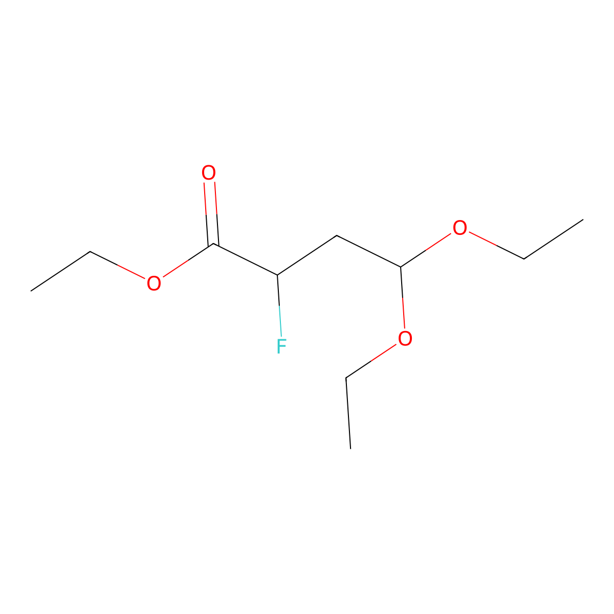 Ethyl 4,4-diethoxy-2-fluorobutanoate molecular structure, CAS 1384431-26-8