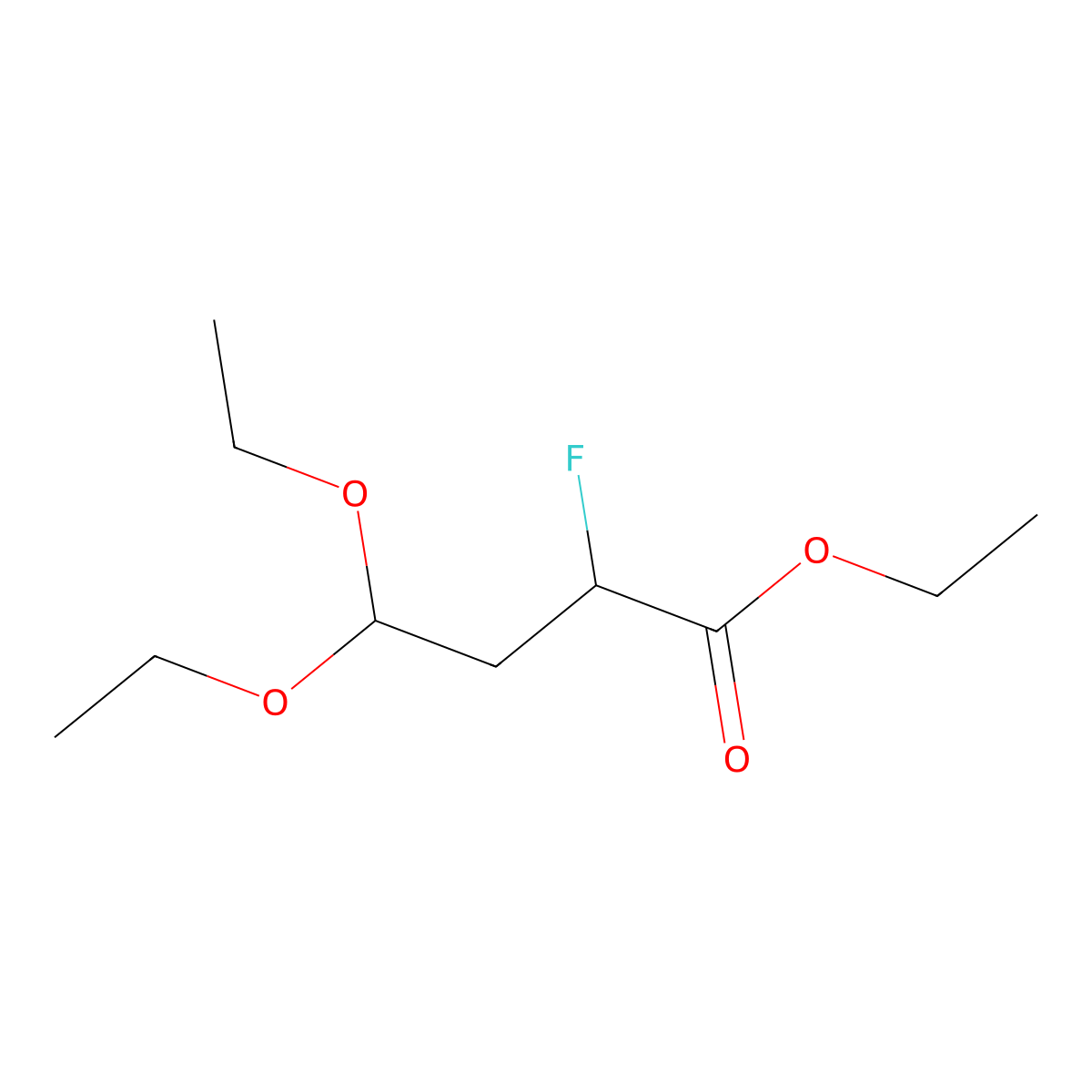 Ethyl 4,4-diethoxy-2-fluorobutanoate molecular structure, CAS 1384431-26-8