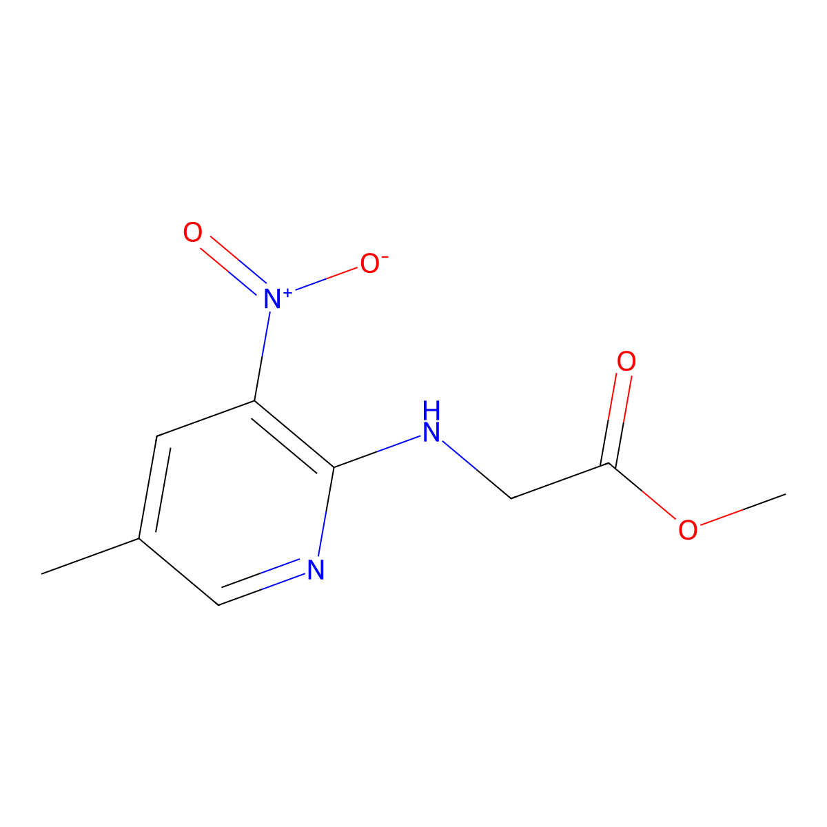 Methyl 2-[(5-methyl-3-nitropyridin-2-yl)amino]acetate molecular structure, CAS 1384431-31-5