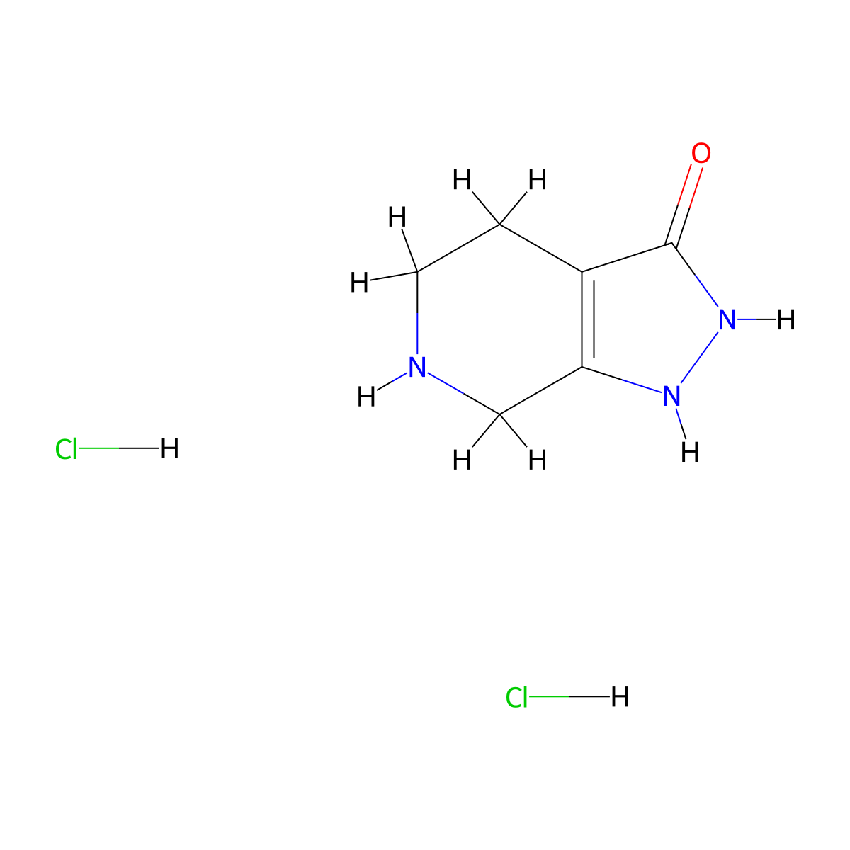 1H,2H,3H,4H,5H,6H,7H-pyrazolo[3,4-c]pyridin-3-one dihydrochloride molecular structure, CAS 1384431-32-6