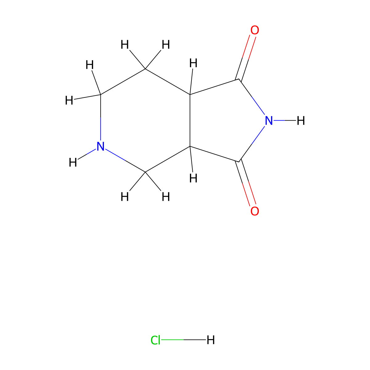octahydro-1H-pyrrolo(3,4-c)pyridine-1,3-dione hydrochloride molecular structure, CAS 1384431-35-9