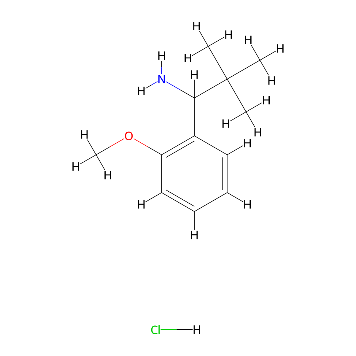 1-(2-Methoxyphenyl)-2,2-dimethylpropan-1-amine hydrochloride molecular structure, CAS 1384431-38-2