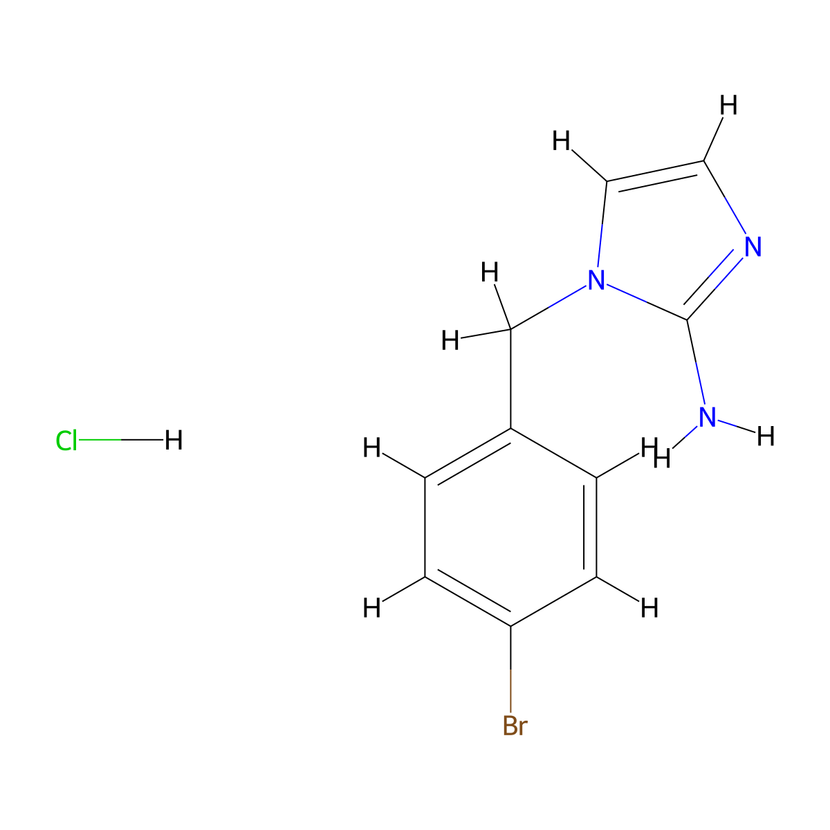 1-[(4-bromophenyl)methyl]-1H-imidazol-2-amine hydrochloride molecular structure, CAS 1384431-39-3