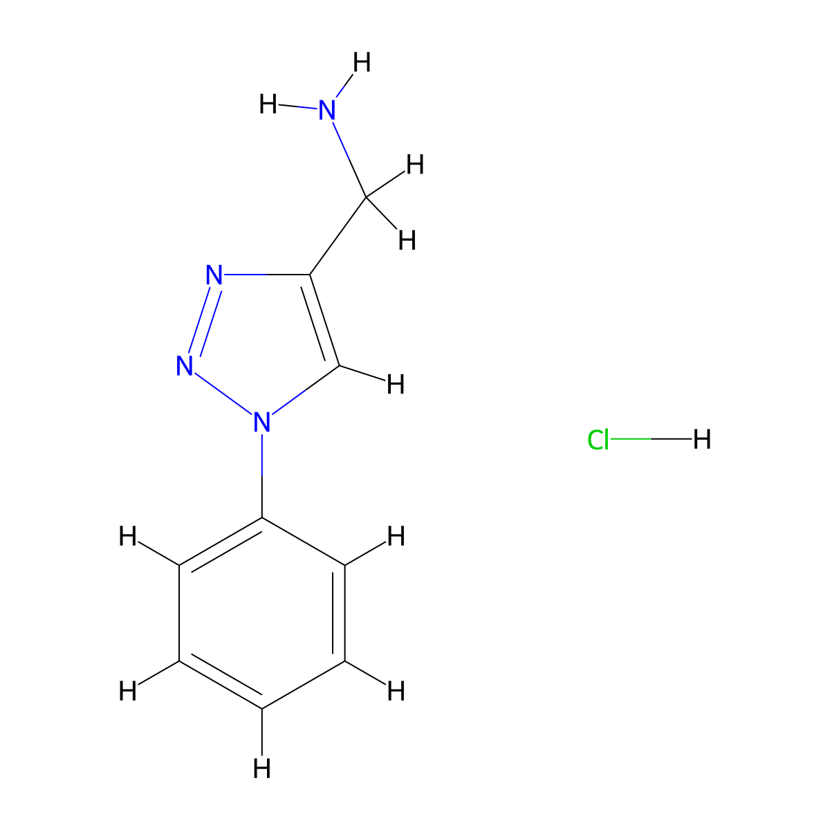 (1-phenyl-1H-1,2,3-triazol-4-yl)methanamine hydrochloride molecular structure, CAS 1384431-41-7