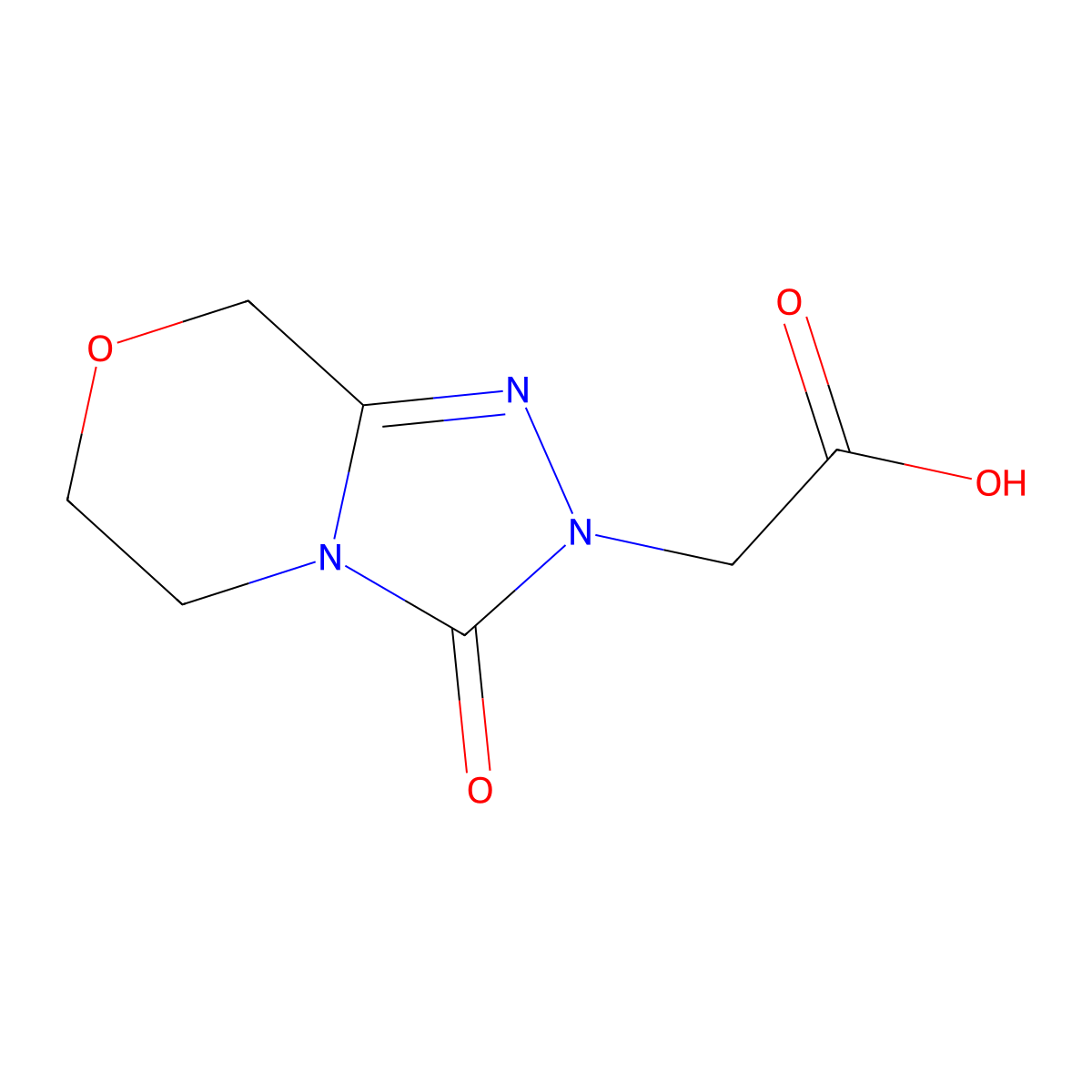 2-{3-oxo-2H,3H,5H,6H,8H-[1,2,4]triazolo[3,4-c]morpholin-2-yl}acetic acid molecular structure, CAS 1384431-45-1