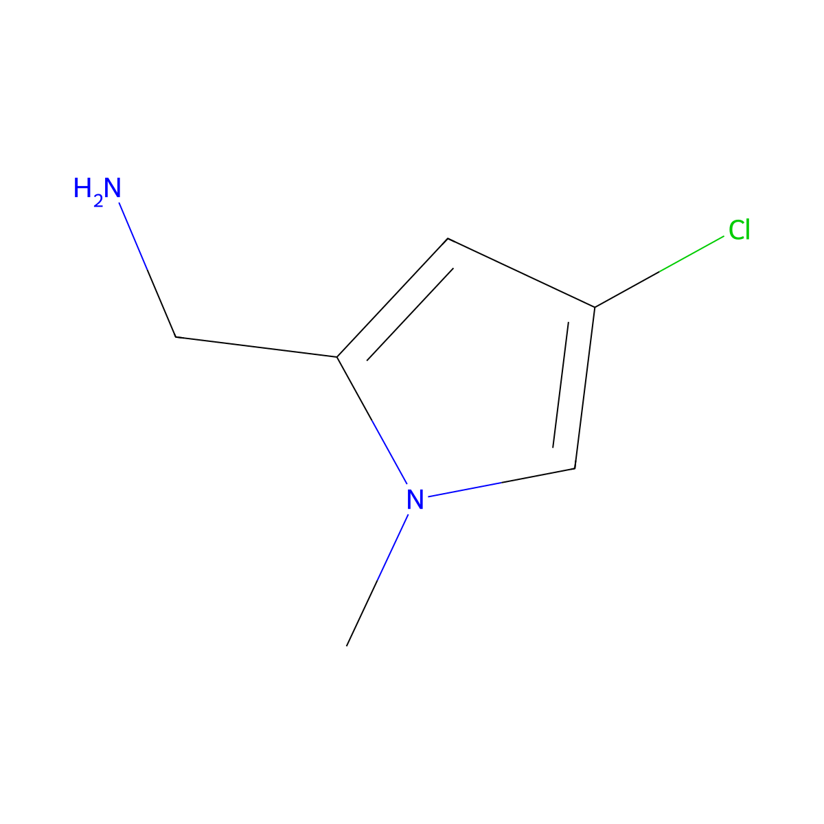 (4-chloro-1-methyl-1H-pyrrol-2-yl)methanamine molecular structure, CAS 1384431-47-3