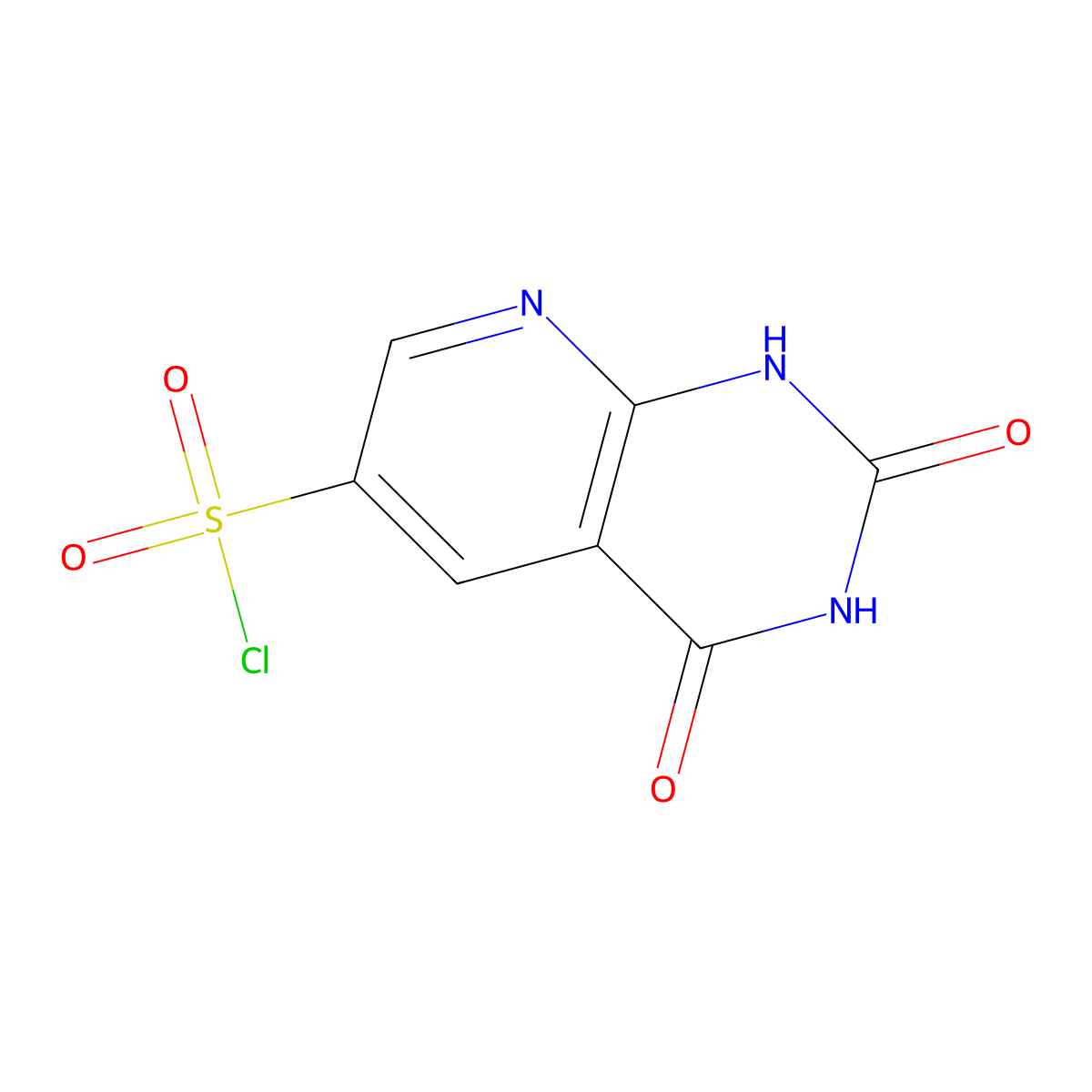 2,4-dioxo-1H,2H,3H,4H-pyrido[2,3-d]pyrimidine-6-sulfonyl chloride molecular structure, CAS 1384431-51-9