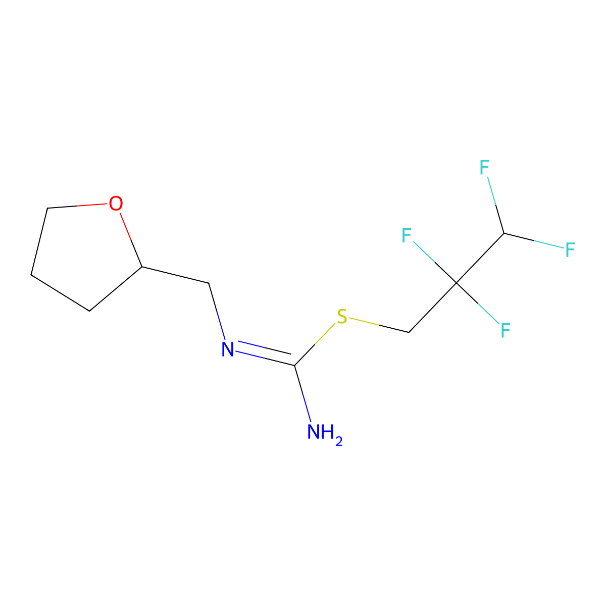 2,2,3,3-Tetrafluoropropyl ((tetrahydrofuran-2-yl)methyl)carbamimidothioate molecular structure, CAS 1384433-77-5