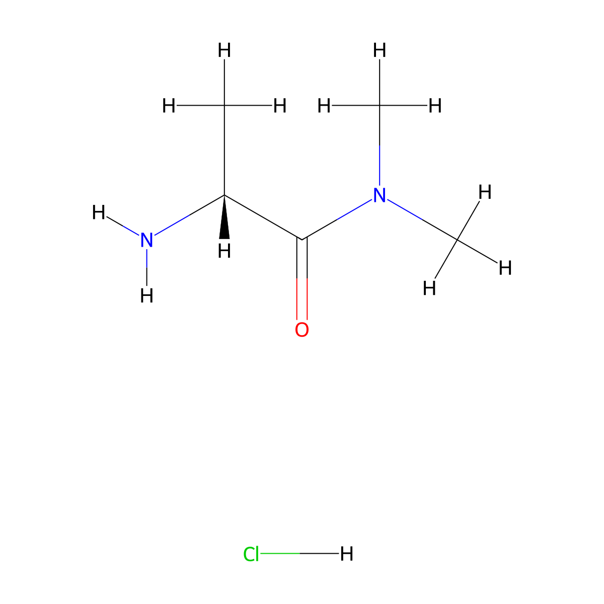 (2R)-2-amino-N,N-dimethylpropanamide hydrochloride molecular structure, CAS 1384435-39-5