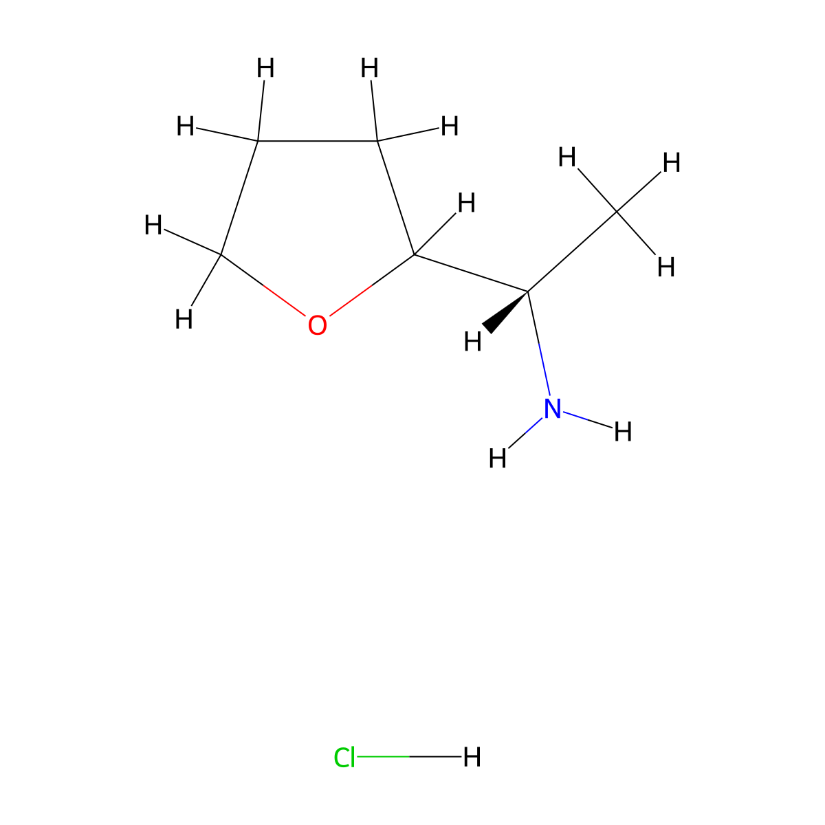 (1S)-1-(oxolan-2-yl)ethan-1-amine hydrochloride molecular structure, CAS 1384436-20-7