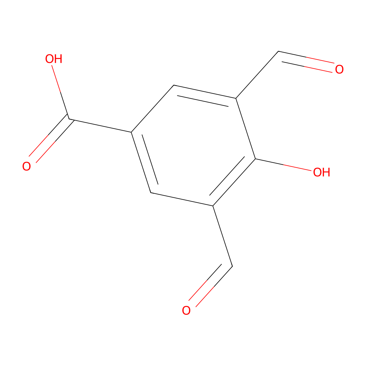 3,5-Diformyl-4-hydroxybenzoic acid molecular structure, CAS 1384440-57-6