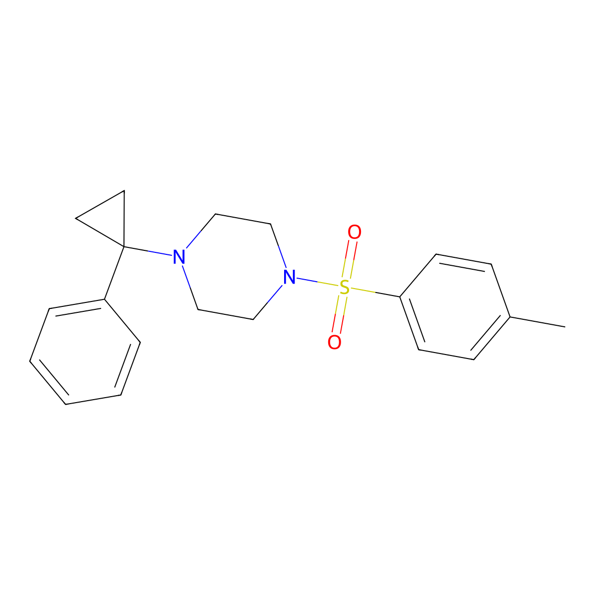 1-(1-Phenylcyclopropyl)-4-tosylpiperazine molecular structure, CAS 1384448-13-8