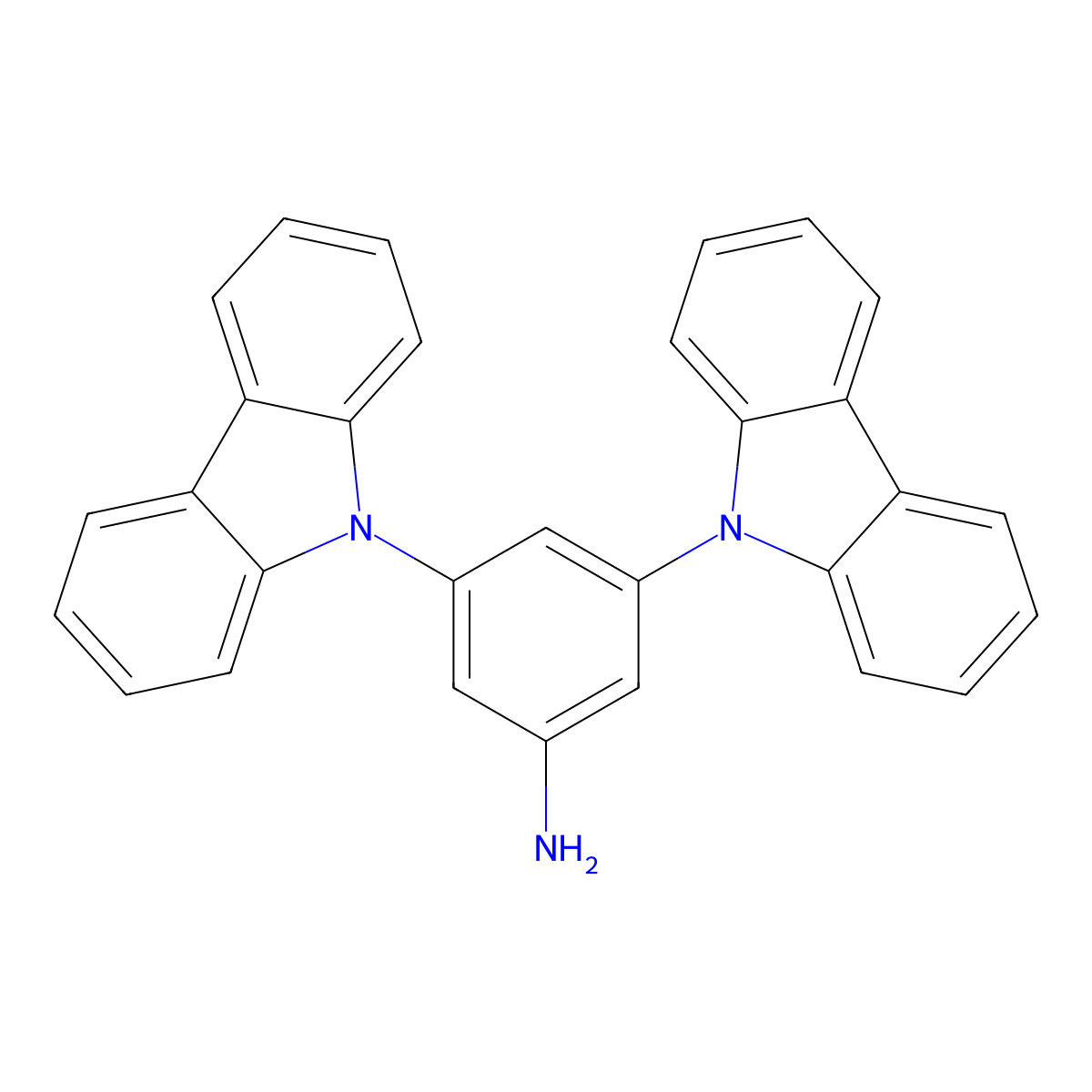 3,5-DI(9H-Carbazol-9-YL)aniline molecular structure, CAS 1384449-05-1