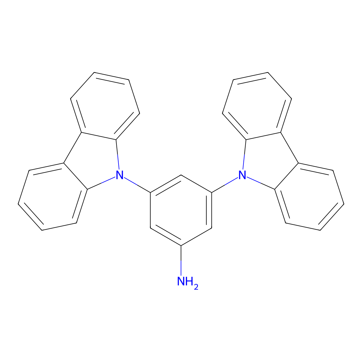 3,5-DI(9H-Carbazol-9-YL)aniline molecular structure, CAS 1384449-05-1