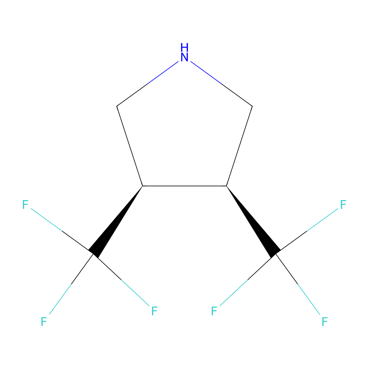 (3R,4S)-3,4-Bis(trifluoromethyl)pyrrolidine molecular structure, CAS 1384510-48-8