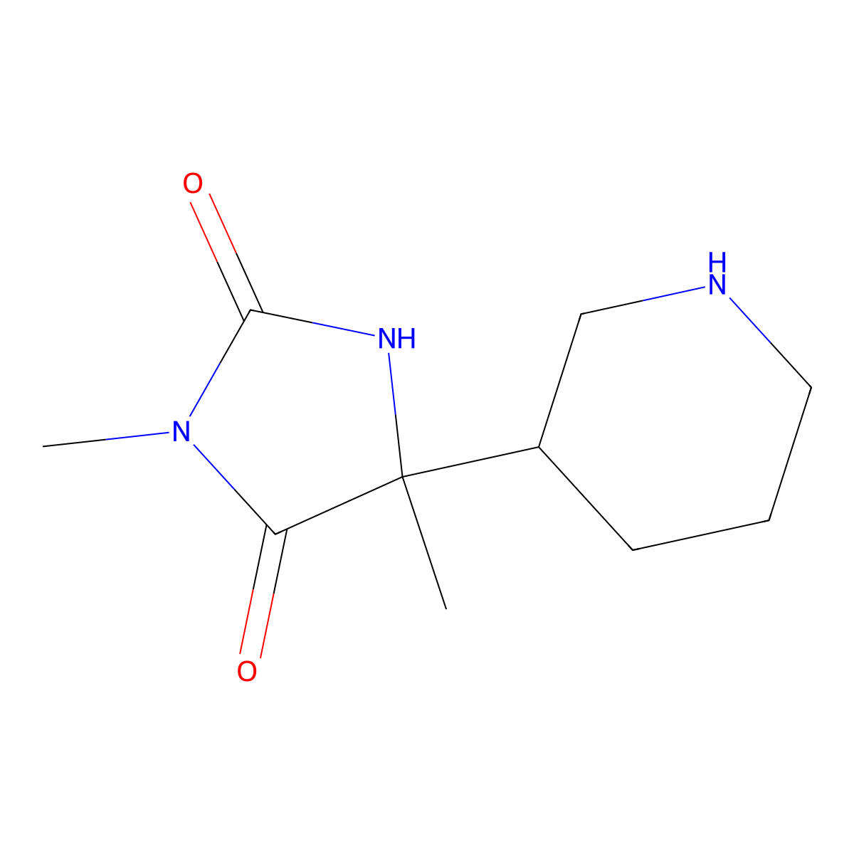 3,5-Dimethyl-5-(piperidin-3-yl)imidazolidine-2,4-dione molecular structure, CAS 1384510-57-9