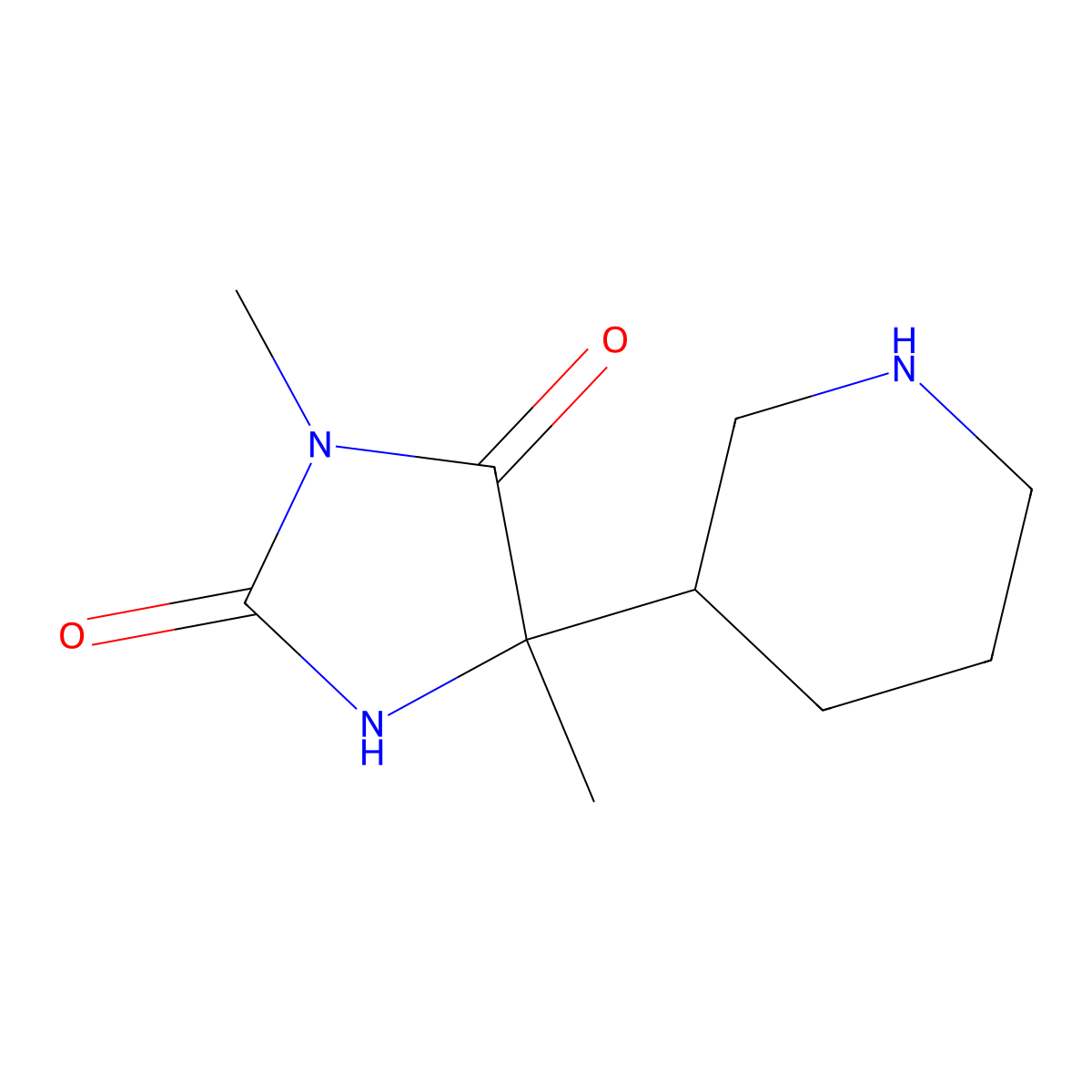 3,5-Dimethyl-5-(piperidin-3-yl)imidazolidine-2,4-dione molecular structure, CAS 1384510-57-9