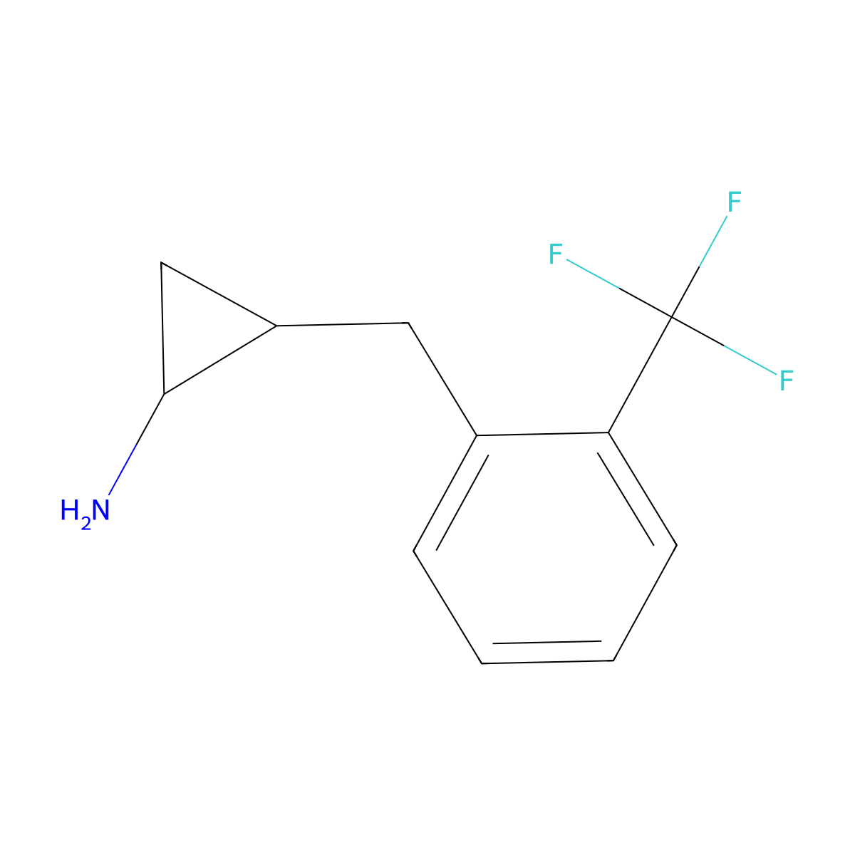 2-{[2-(Trifluoromethyl)phenyl]methyl}cyclopropan-1-amine molecular structure, CAS 1384510-58-0