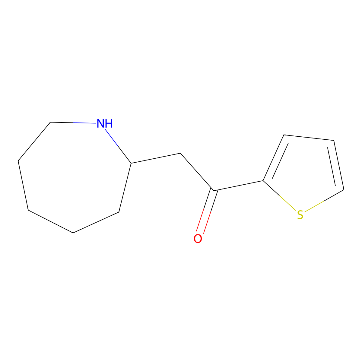 2-(Azepan-2-yl)-1-(thiophen-2-yl)ethanone molecular structure, CAS 1384510-59-1