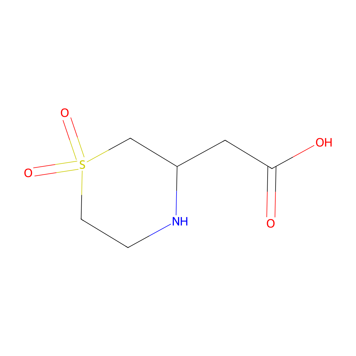 2-(1,1-Dioxo-1lambda6-thiomorpholin-3-yl)acetic acid molecular structure, CAS 1384510-66-0