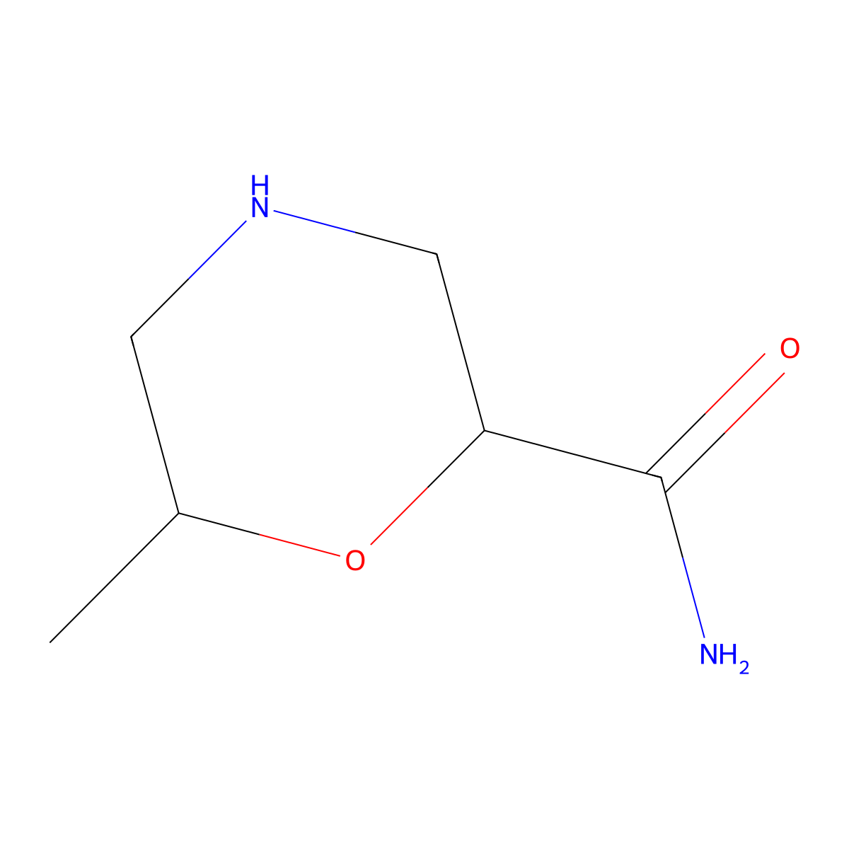 (6R)-6-methylmorpholine-2-carboxamide molecular structure, CAS 1384526-71-9