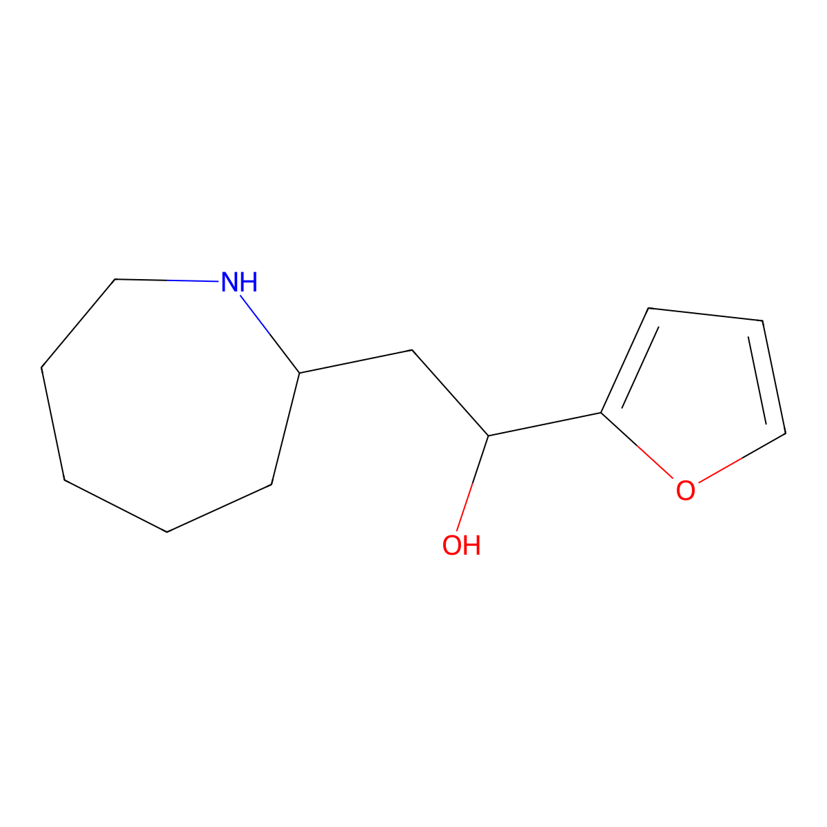 2-(Azepan-2-yl)-1-(furan-2-yl)ethan-1-ol molecular structure, CAS 1384534-24-0