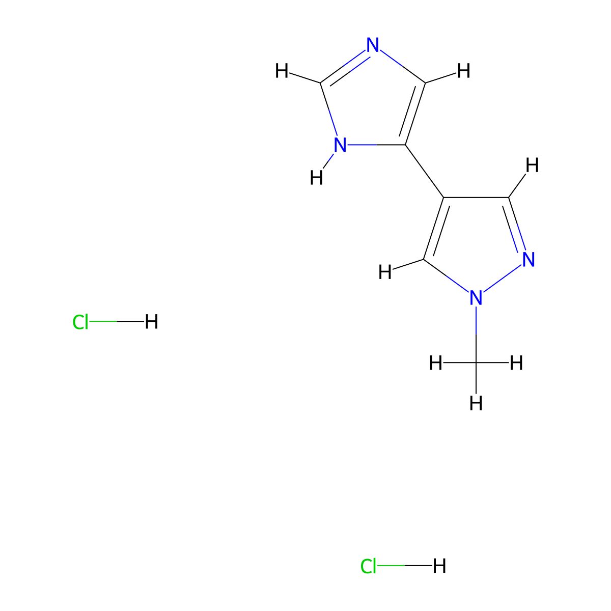 4-(1H-Imidazol-4-yl)-1-methyl-1H-pyrazole dihydrochloride molecular structure, CAS 1384543-10-5