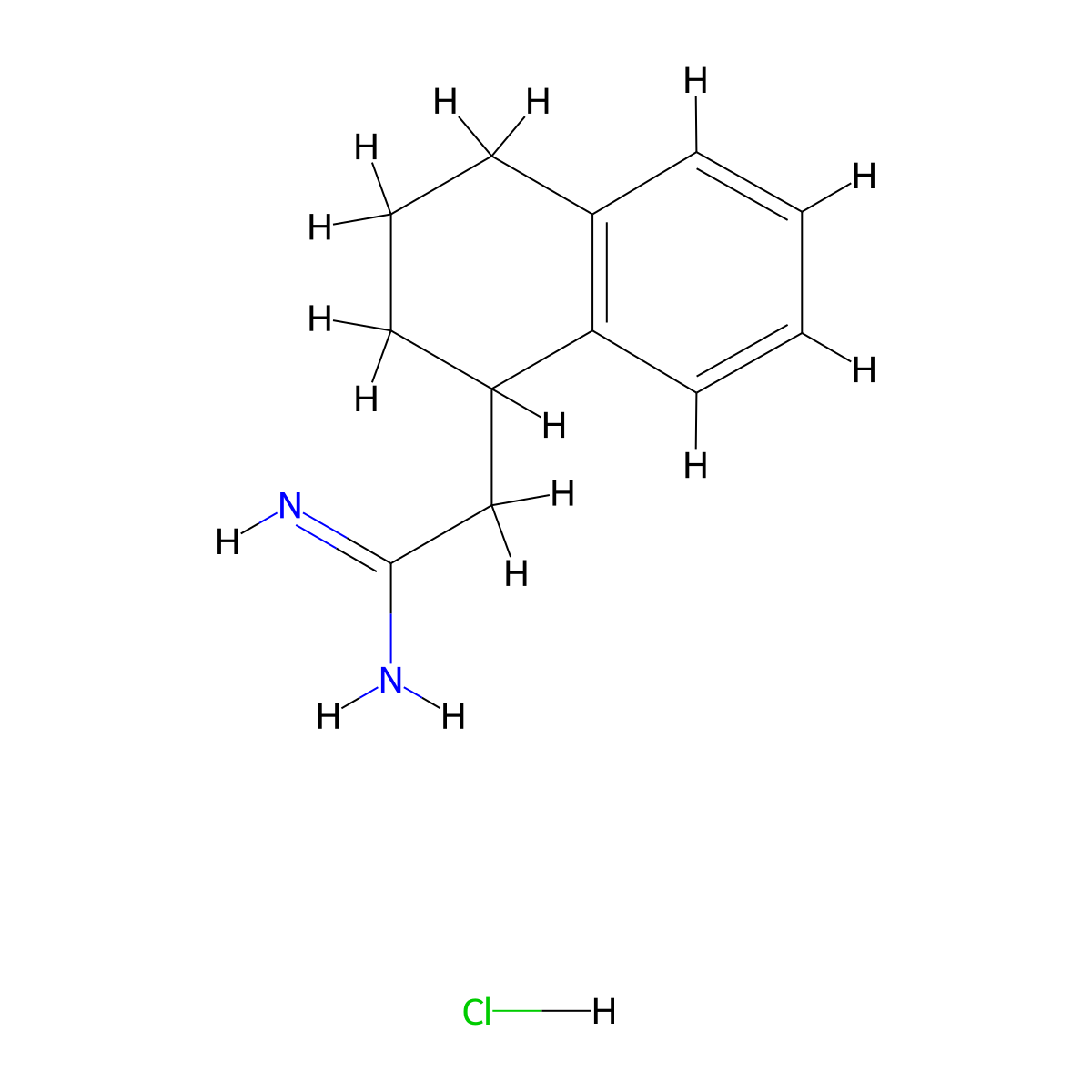 2-(1,2,3,4-Tetrahydronaphthalen-1-yl)ethanimidamide hydrochloride molecular structure, CAS 1384557-75-8