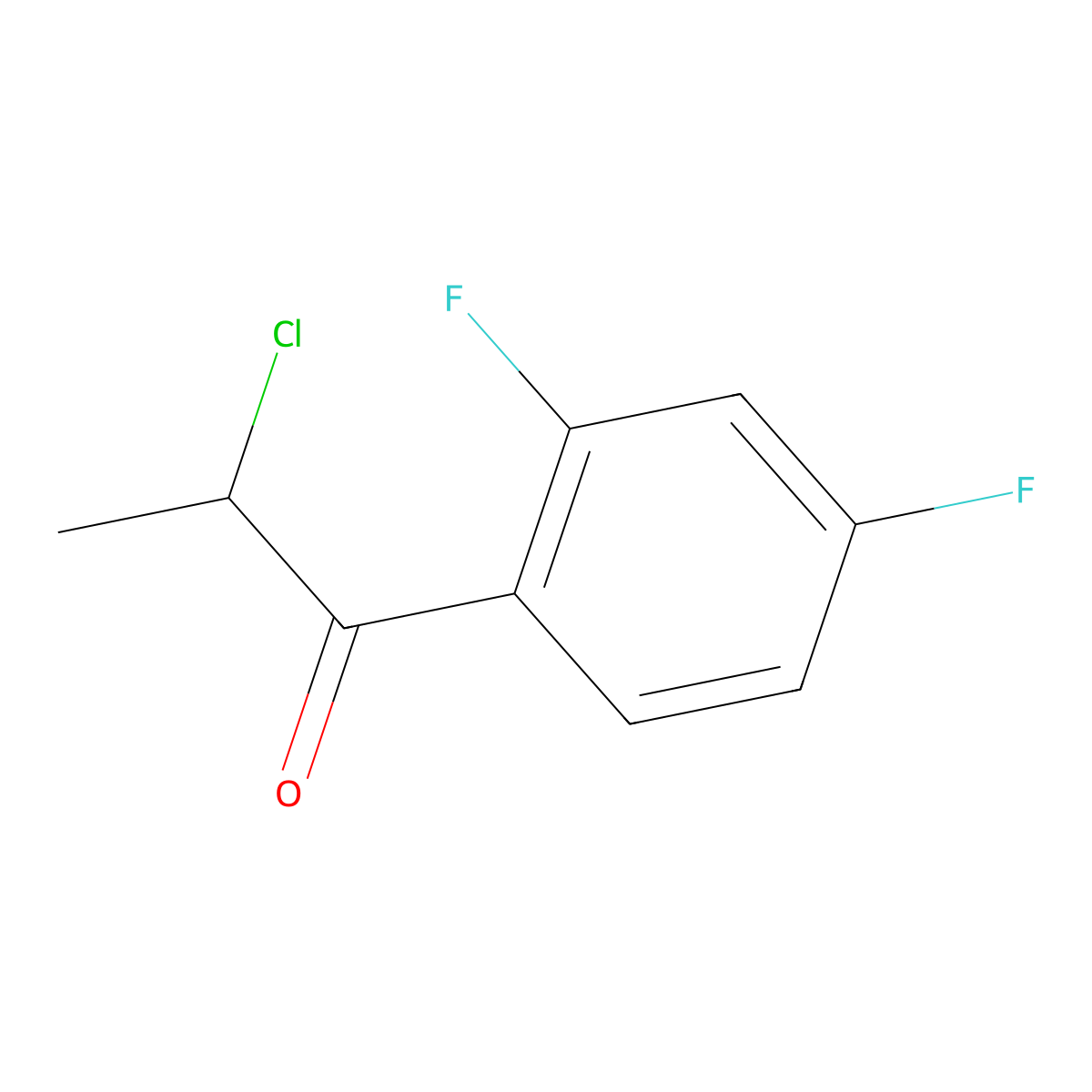 2-Chloro-1-(2,4-difluorophenyl)propan-1-one molecular structure, CAS 138457-39-3