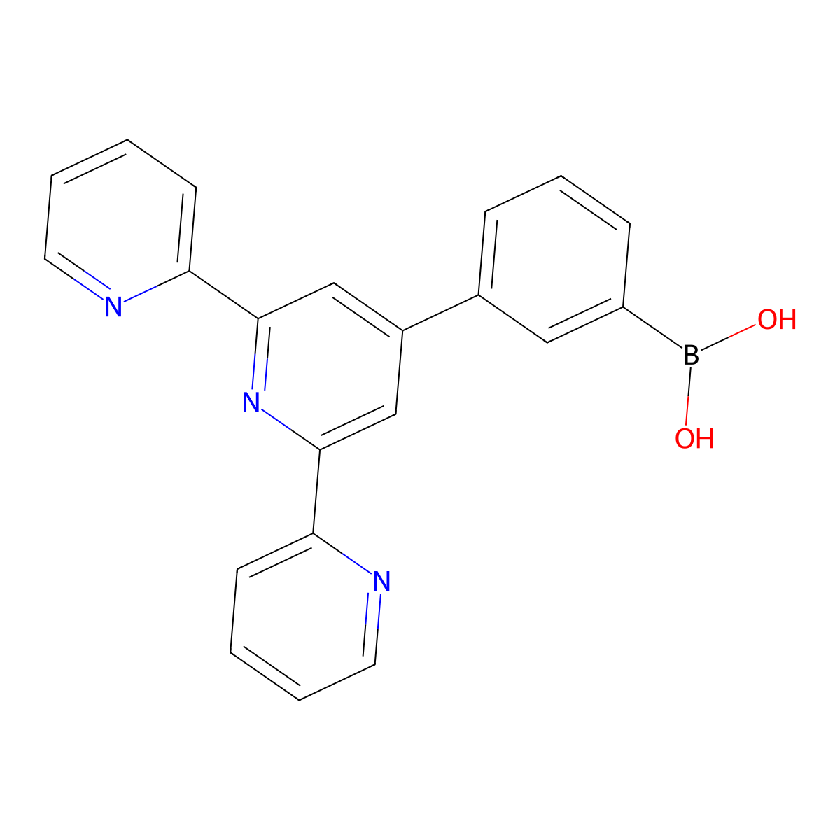(3-([2,2':6',2''-Terpyridin]-4'-yl)phenyl)boronic acid molecular structure, CAS 1384573-25-4