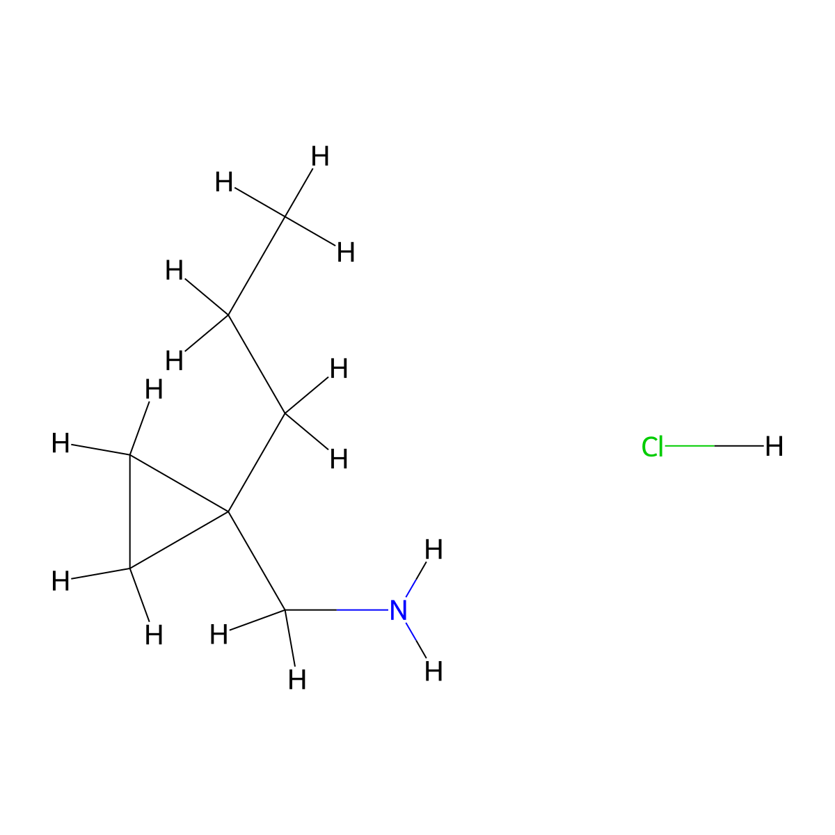 (1-Propylcyclopropyl)methanamine hydrochloride molecular structure, CAS 1384576-83-3
