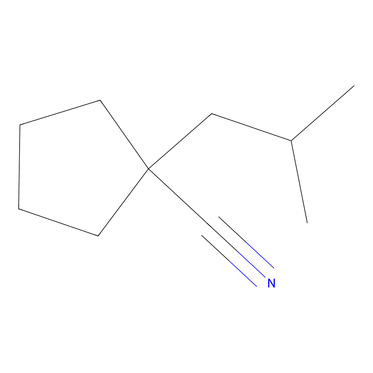 1-(2-Methylpropyl)cyclopentane-1-carbonitrile molecular structure, CAS 1384583-59-8