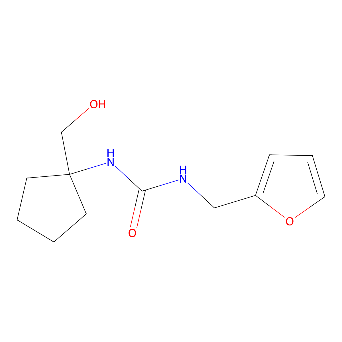 1-[(Furan-2-yl)methyl]-3-[1-(hydroxymethyl)cyclopentyl]urea molecular structure, CAS 1384595-91-8