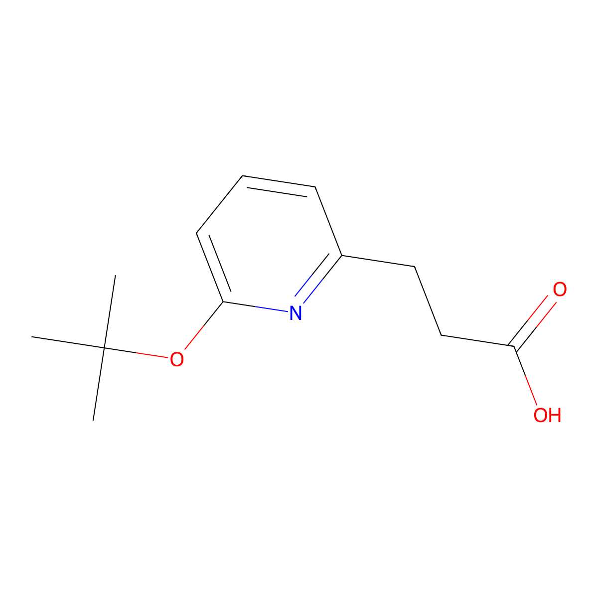 3-[6-(Tert-butoxy)pyridin-2-yl]propanoic acid molecular structure, CAS 1384596-89-7