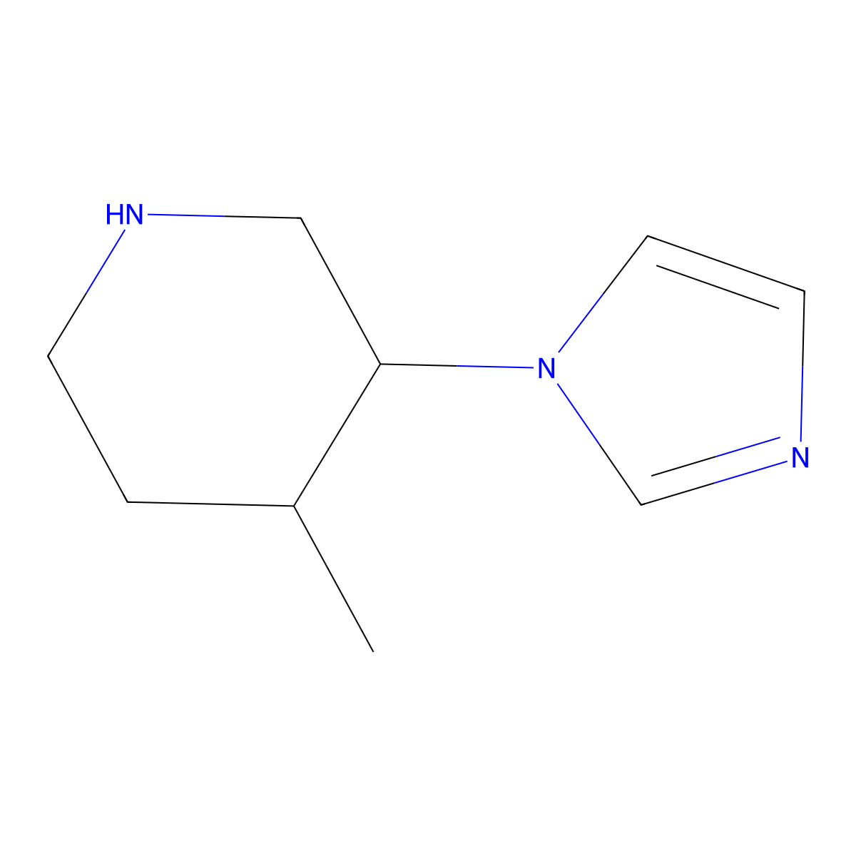 3-(1H-imidazol-1-yl)-4-methylpiperidine molecular structure, CAS 1384626-30-5