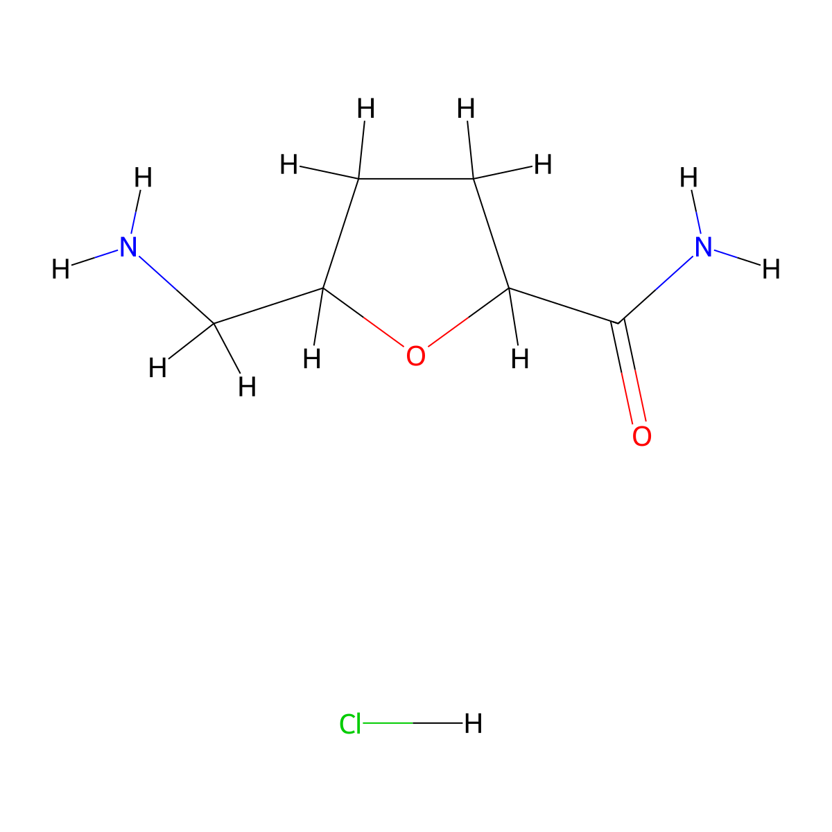 5-(Aminomethyl)oxolane-2-carboxamide hydrochloride molecular structure, CAS 1384635-75-9