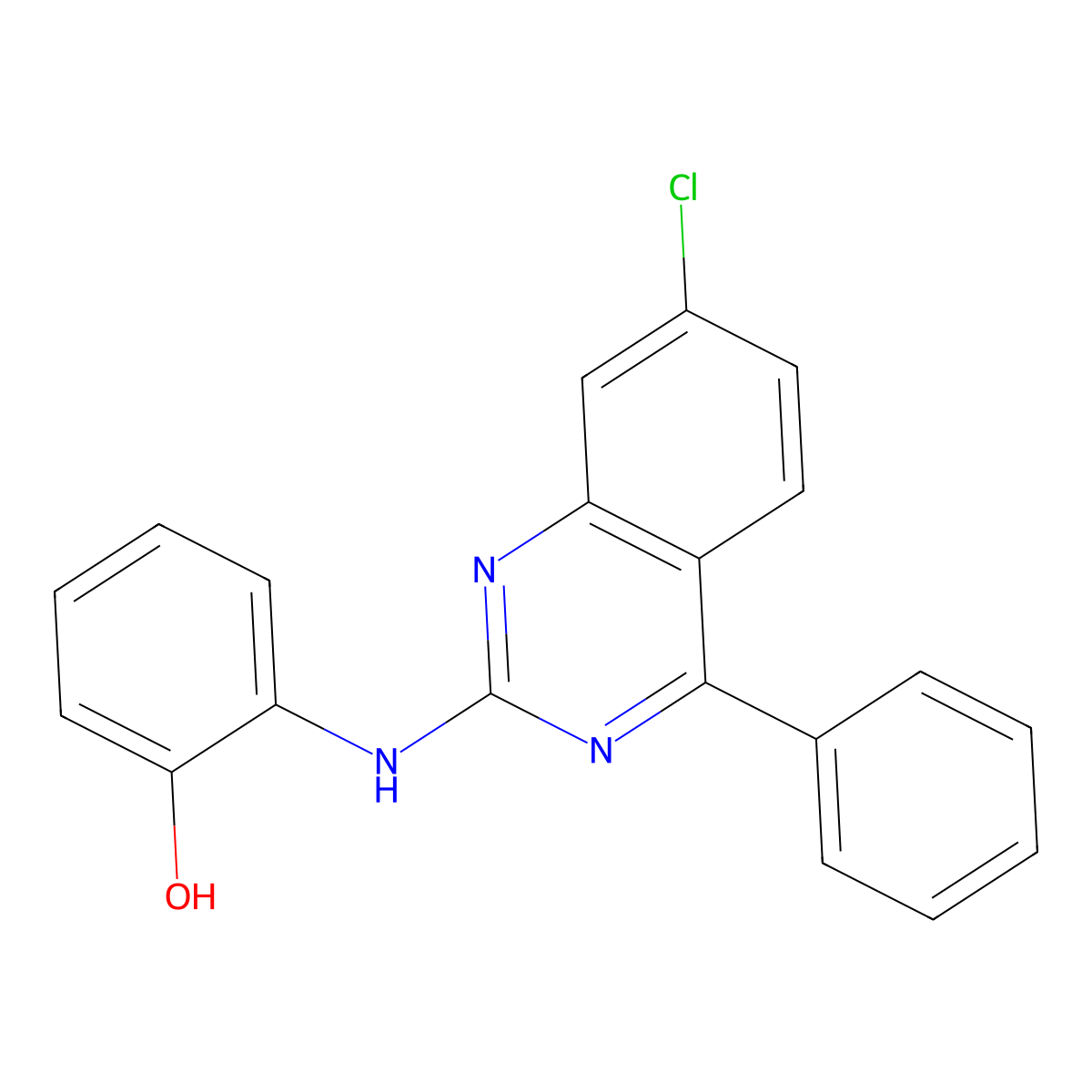 2-[(7-Chloro-4-phenylquinazolin-2-yl)amino]phenol molecular structure, CAS 1384651-73-3
