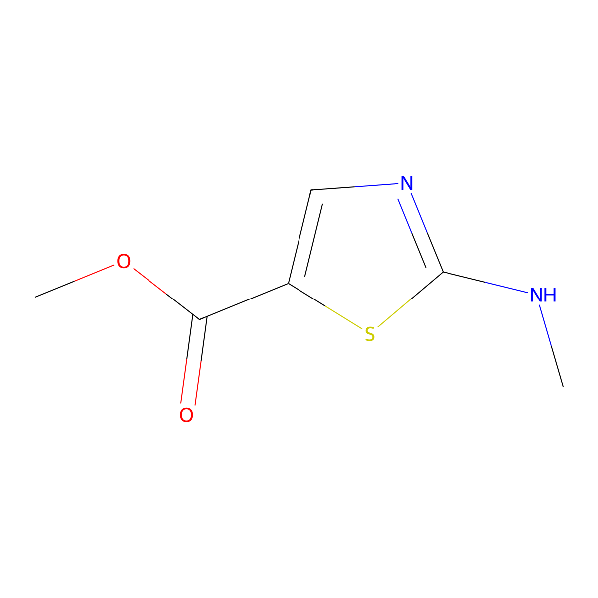 Methyl 2-(methylamino)-1,3-thiazole-5-carboxylate molecular structure, CAS 1384661-33-9