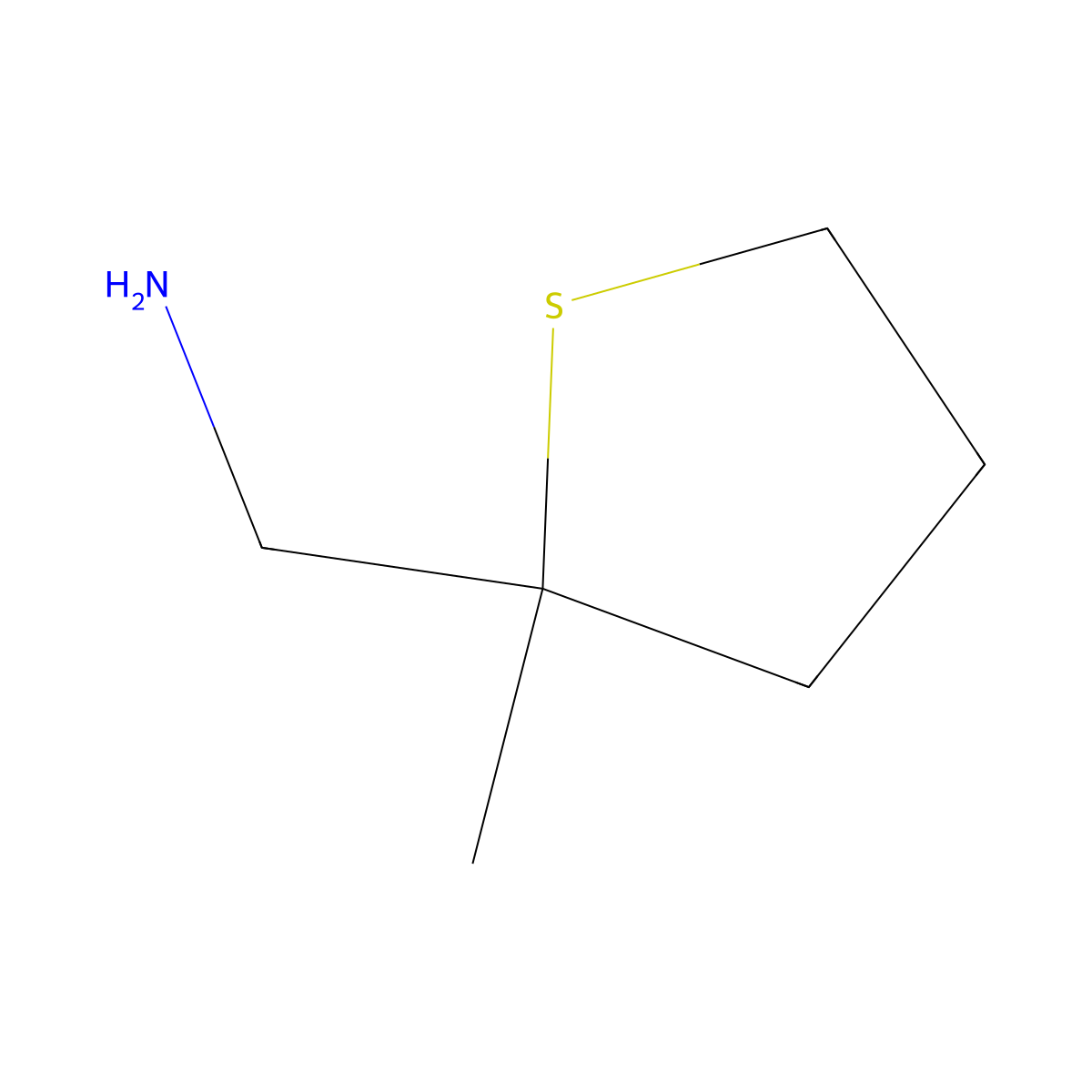 (2-Methylthiolan-2-yl)methanamine molecular structure, CAS 1384665-07-9