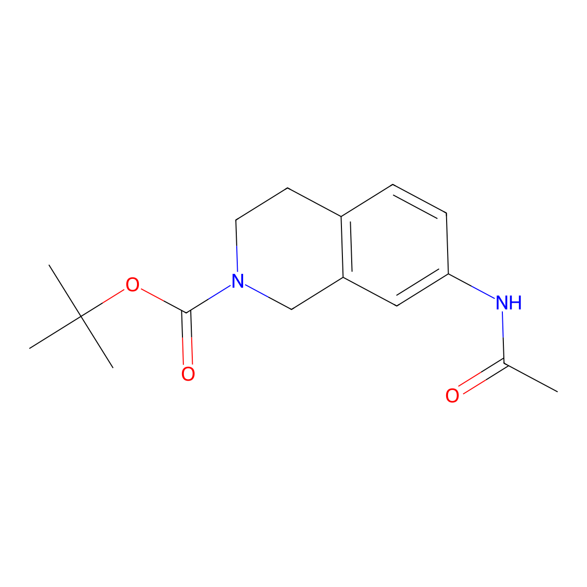 Tert-butyl 7-acetamido-1,2,3,4-tetrahydroisoquinoline-2-carboxylate molecular structure, CAS 1384672-04-1